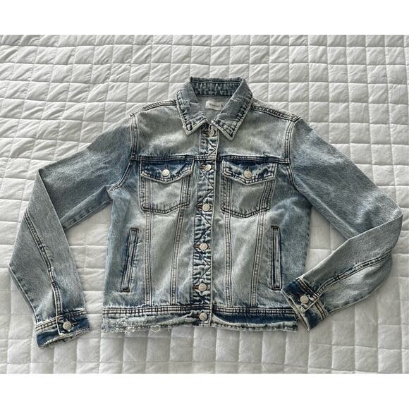 SPECIAL A Womens Jean Jacket Small Acid Wash Denim Biker Bohemian Casual - Picture 3 of 16
